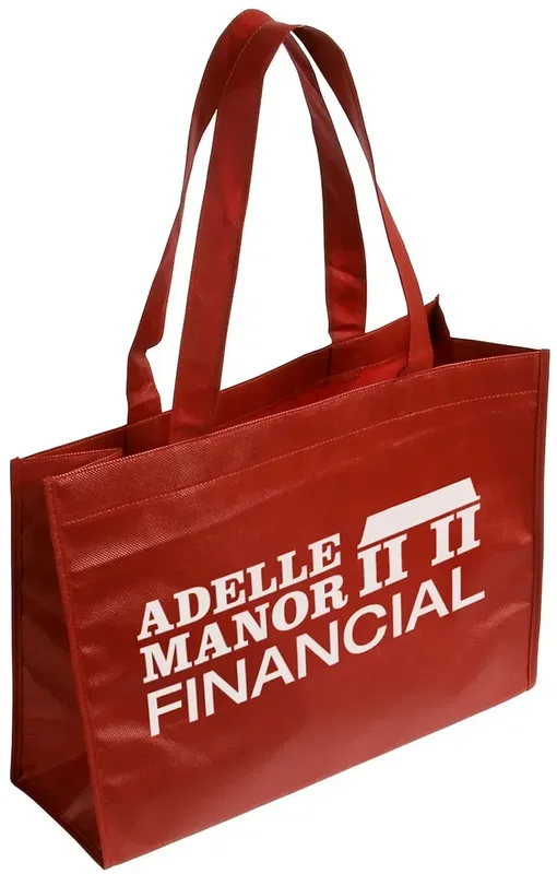 Custom non-woven tote bag shown in teal for logo promotions