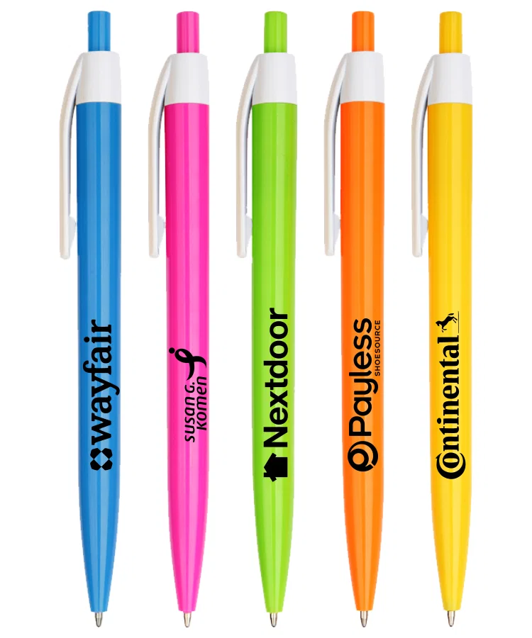 Tropical Barrel Click Pen - White Trim, Lincoln — view 2