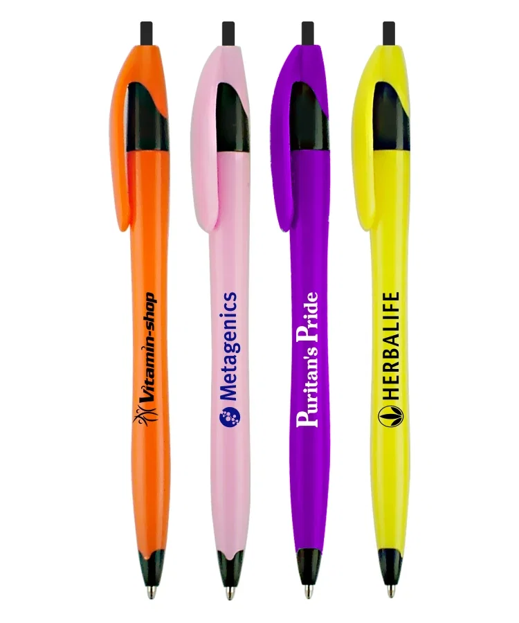 Tropical Elegant Click Pens w/ Black Trim — view 2