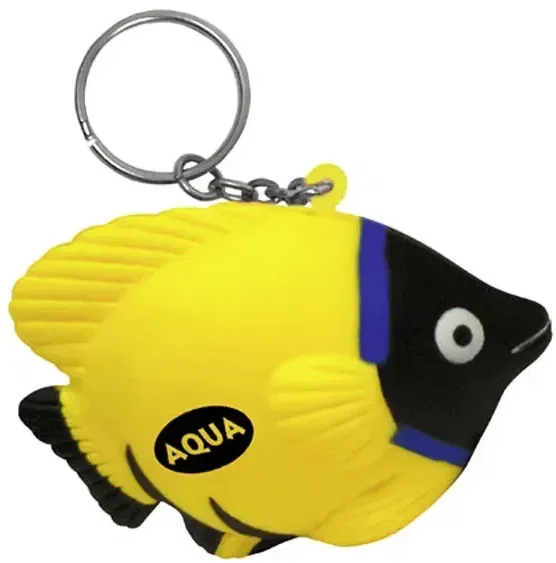 Tropical Fish Stress Reliever Keychain, custom logo tropical-fish promotional stress ball on keys, front
