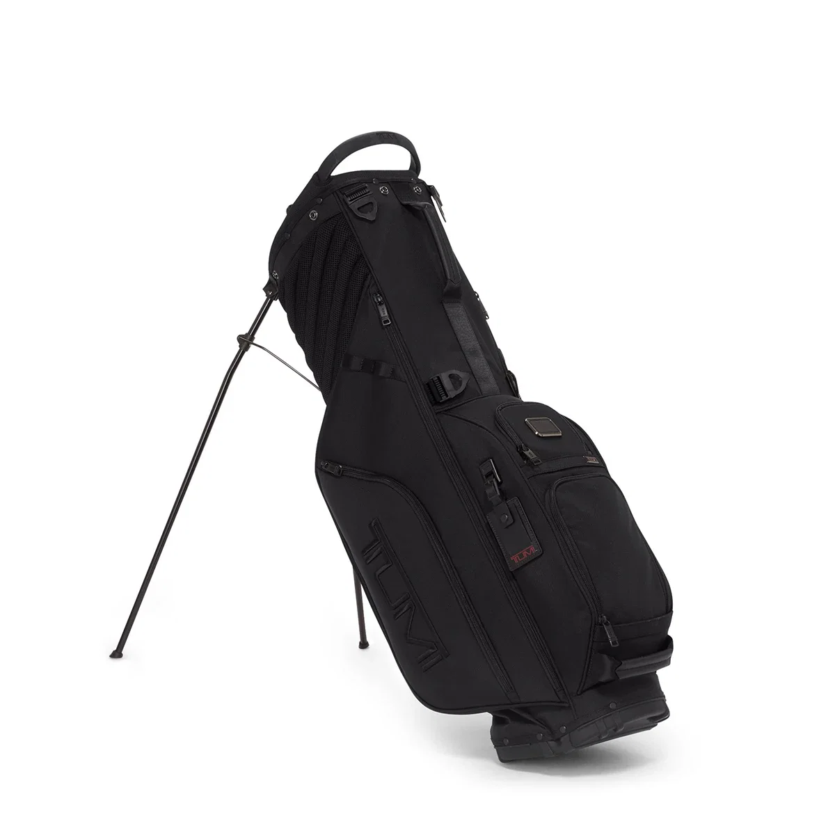 Carry strap resting across the shoulder on the course
