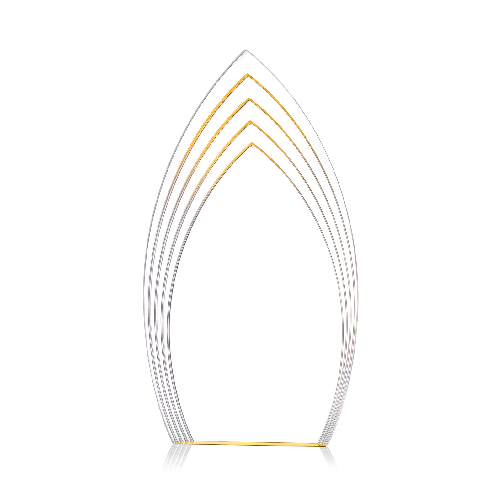 Promotional Layered Acrylic Arrowhead Award with Color-Reflecting Base for retirement presentations