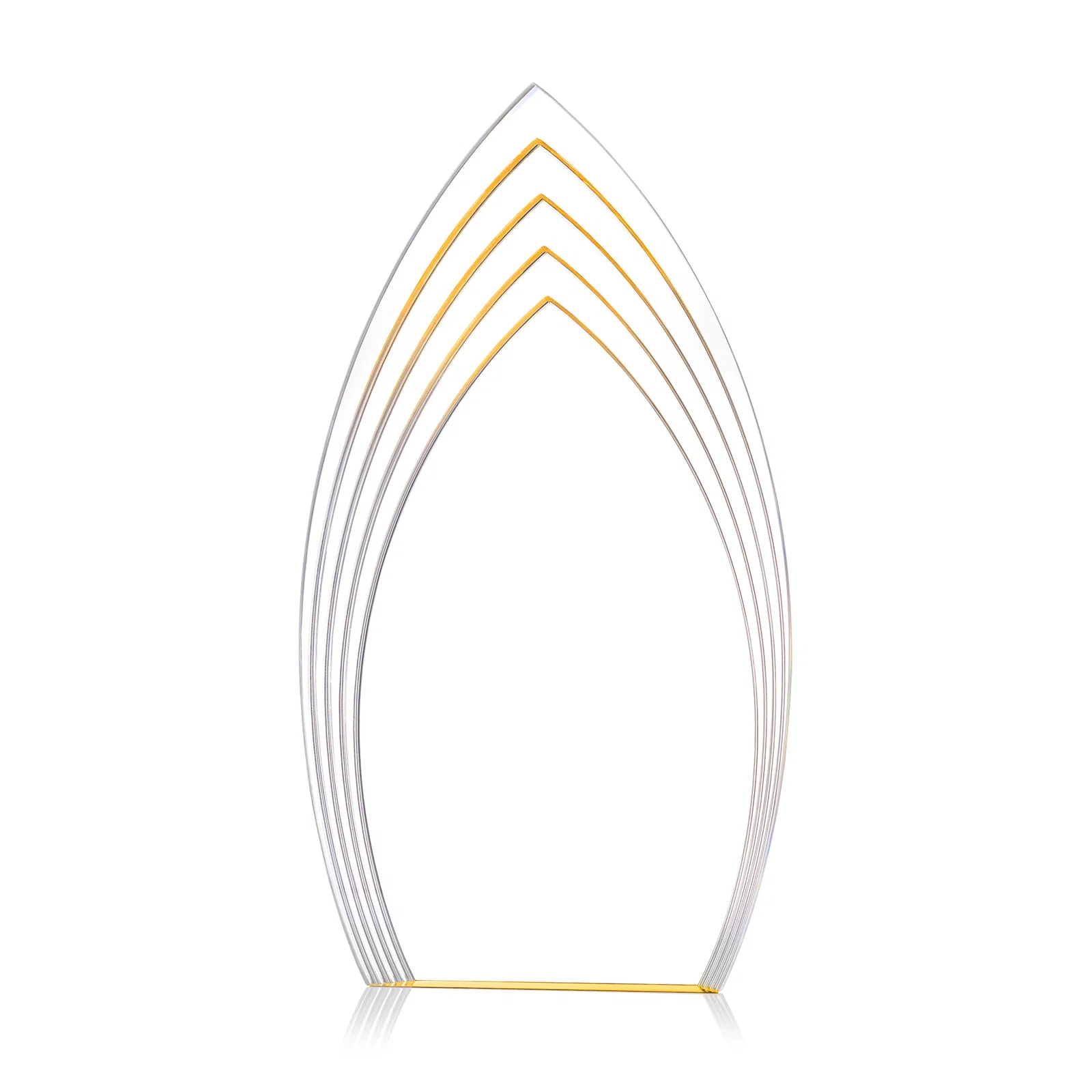 Promotional Layered Acrylic Arrowhead Award with Color-Reflecting Base for team milestone celebrations