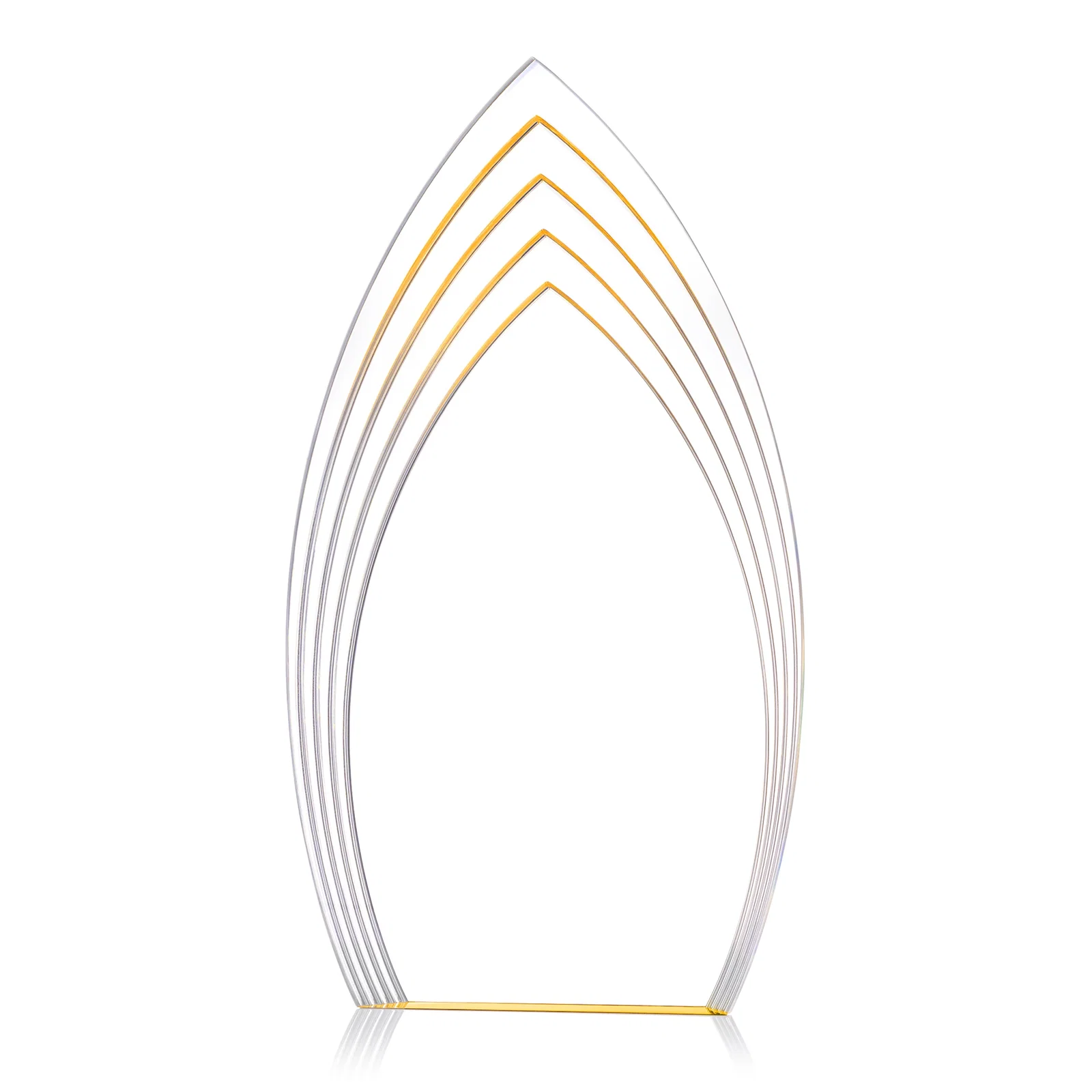 Promotional Layered Acrylic Arrowhead Award with Color-Reflecting Base for donor appreciation
