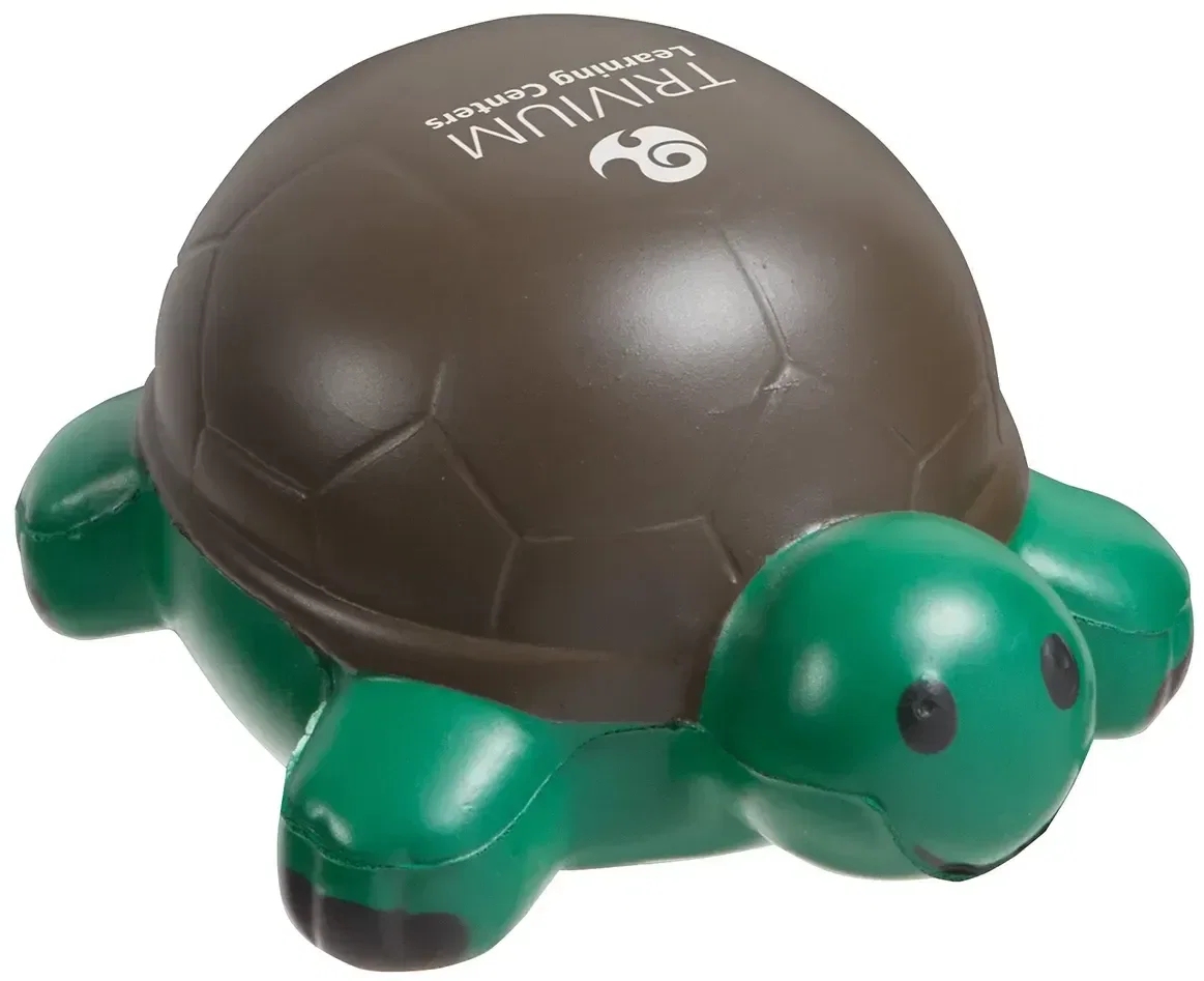 Turtle Stress Reliever, a custom logo turtle-shaped promotional stress ball in polyurethane foam