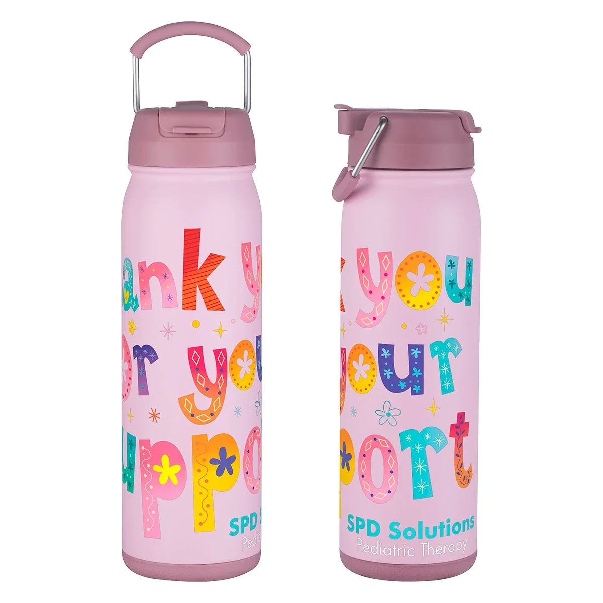 Side profile of the Tuscany Vacuum Insulated Bottle showing its slim body