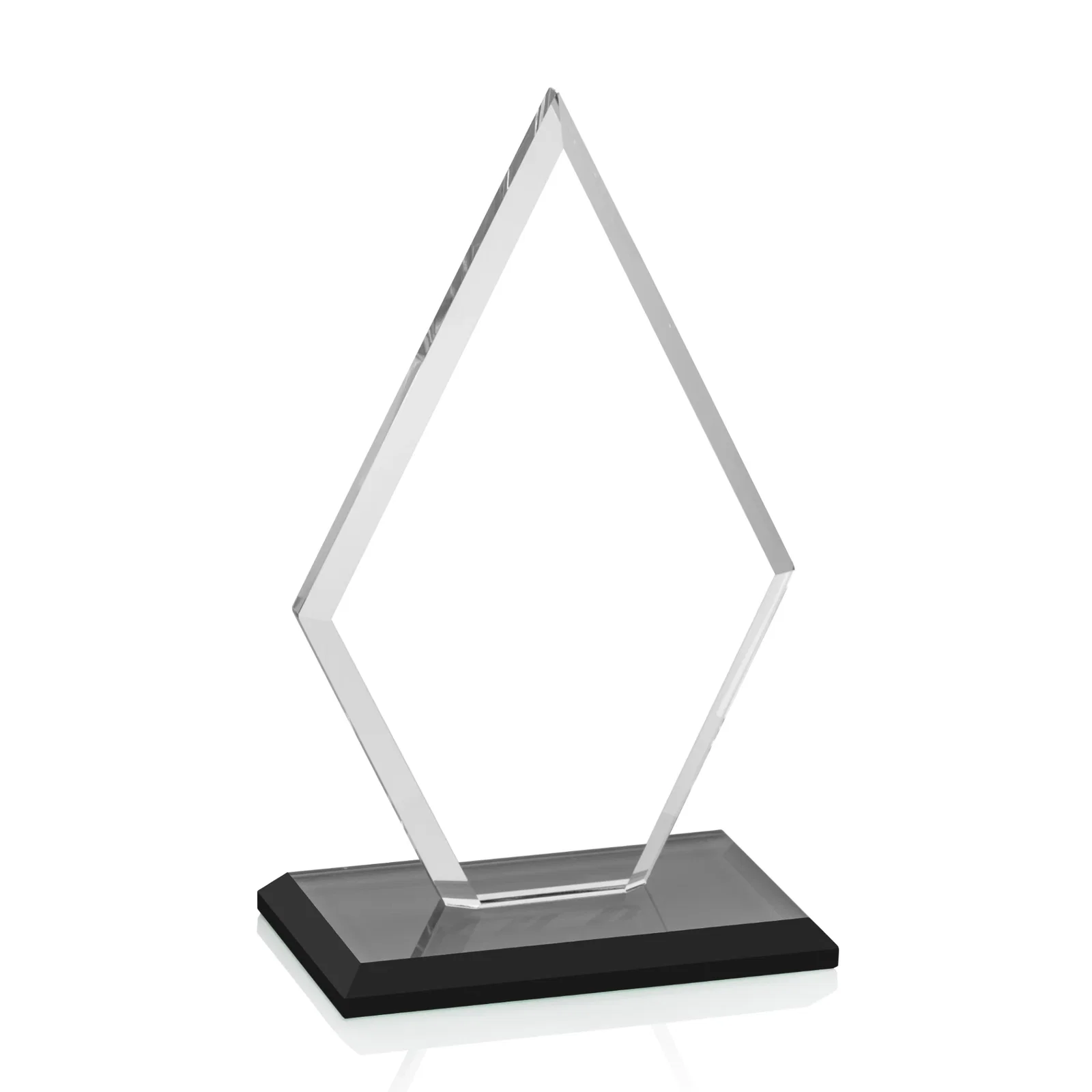 Personalized Starfire Crystal Diamond Award in a Beveled Frame, with your logo for retirement presentations