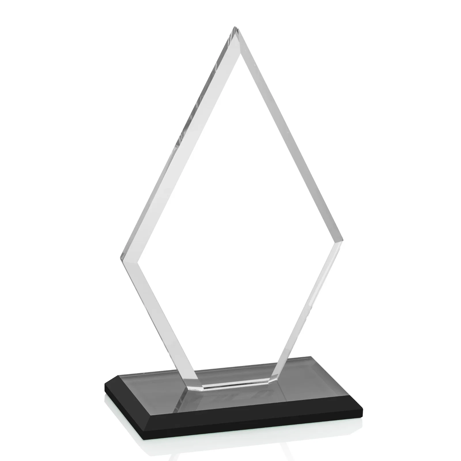 Personalized Starfire Crystal Diamond Award in a Beveled Frame, with your logo for team milestone celebrations