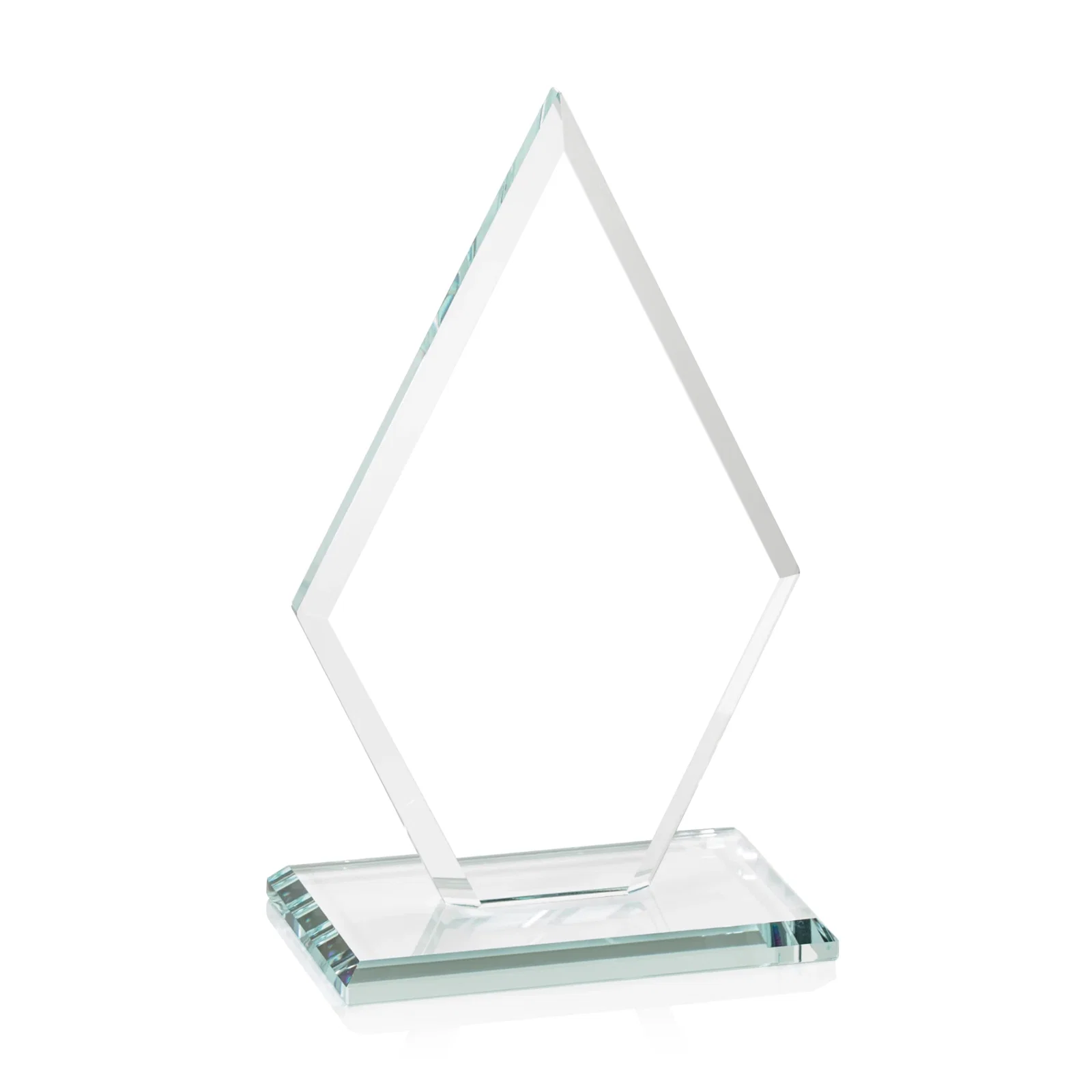 Personalized Starfire Crystal Diamond Award in a Beveled Frame, with your logo for graduation ceremonies