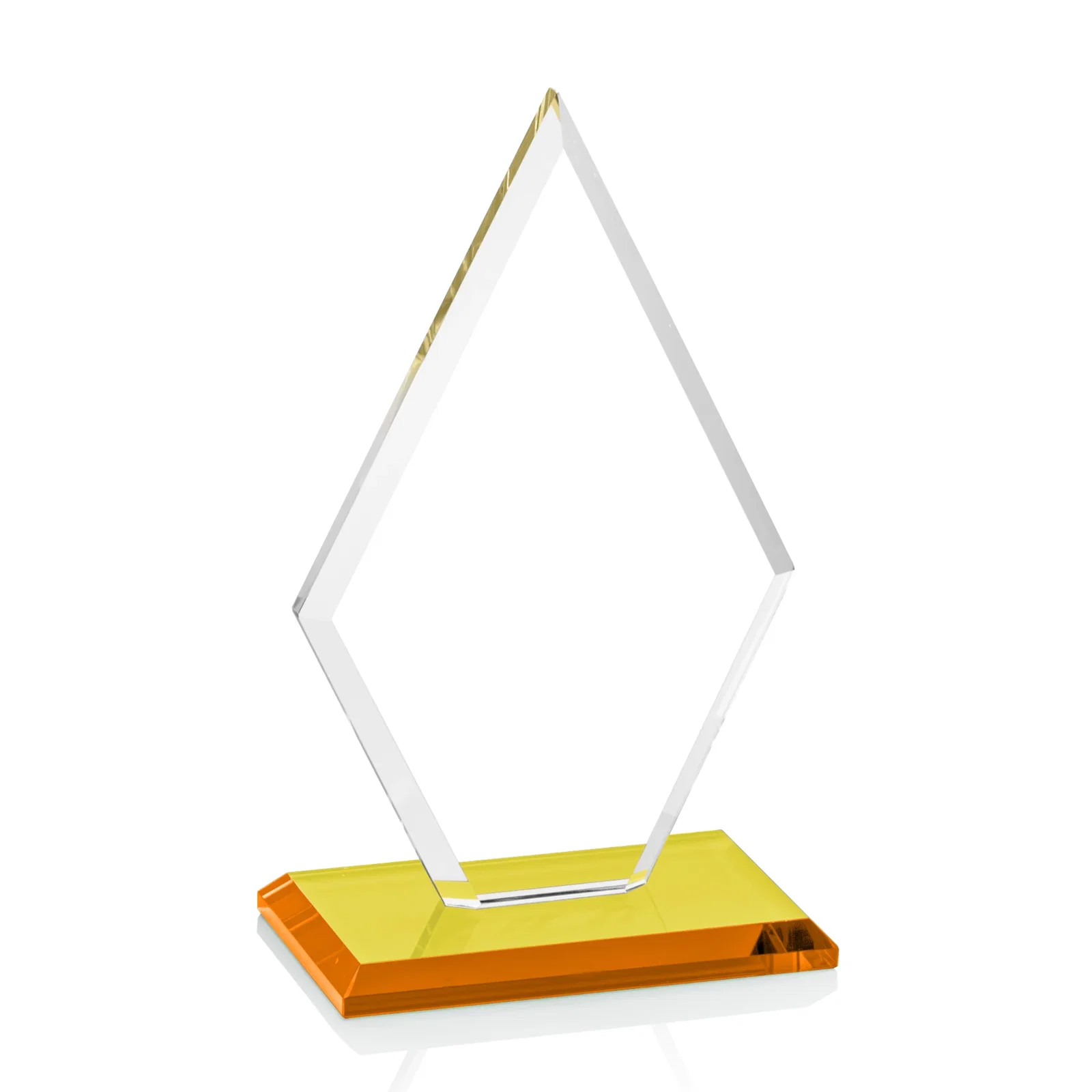 Personalized Starfire Crystal Diamond Award in a Beveled Frame, with your logo for dealer and partner awards