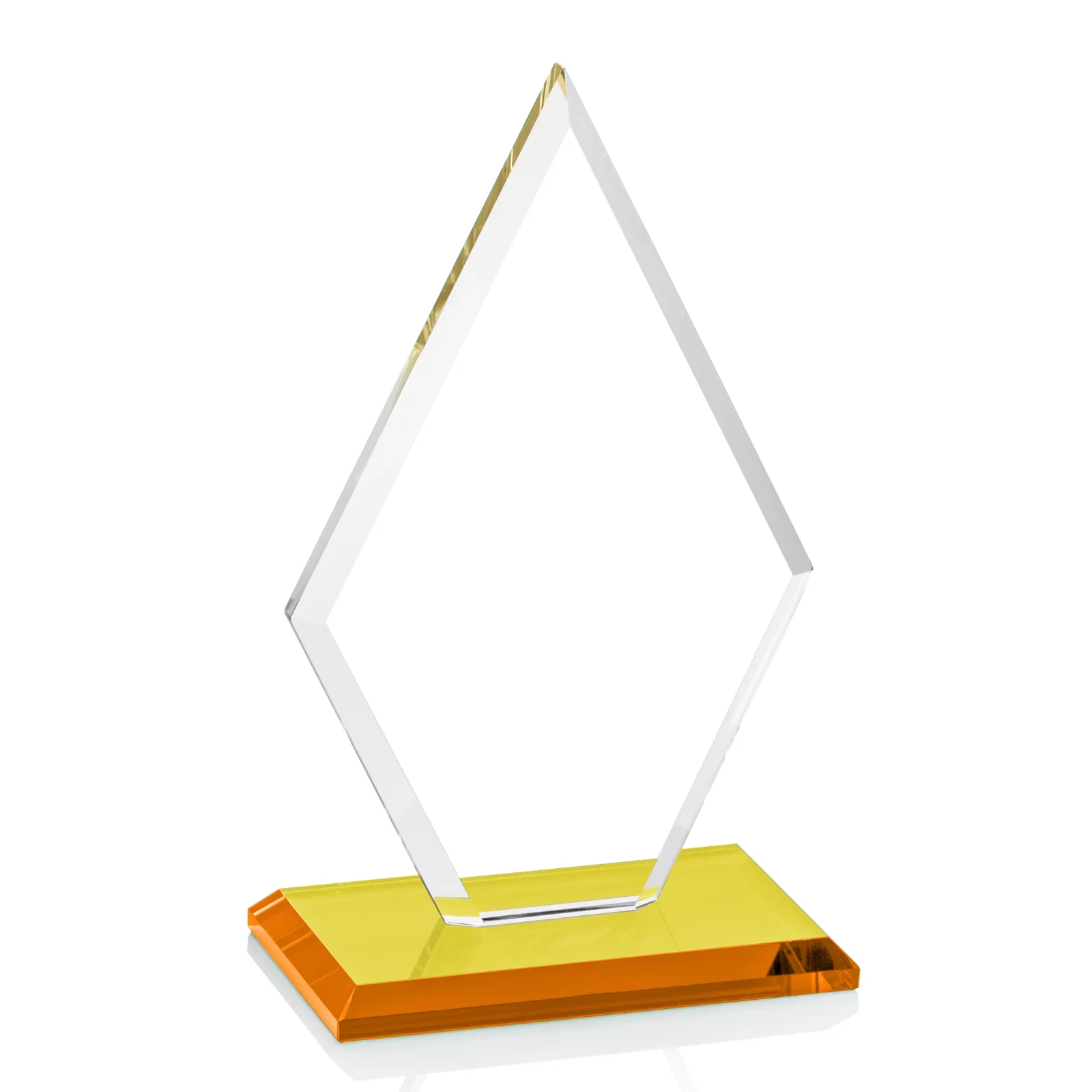 Personalized Starfire Crystal Diamond Award in a Beveled Frame, with your logo for company anniversary events