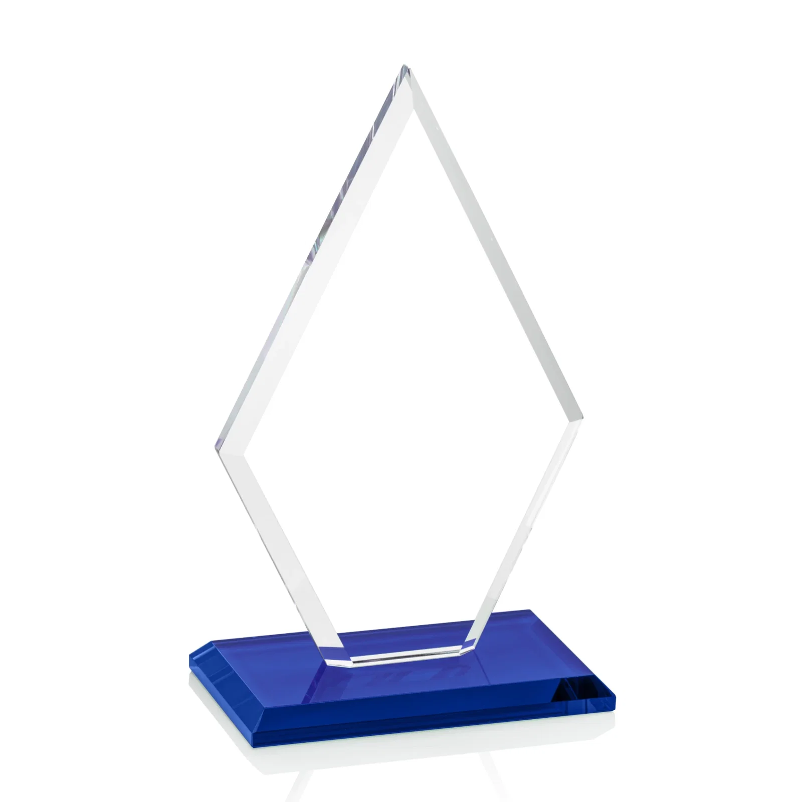 Promotional Starfire Crystal Diamond Award in a Beveled Frame, with your logo for retirement presentations