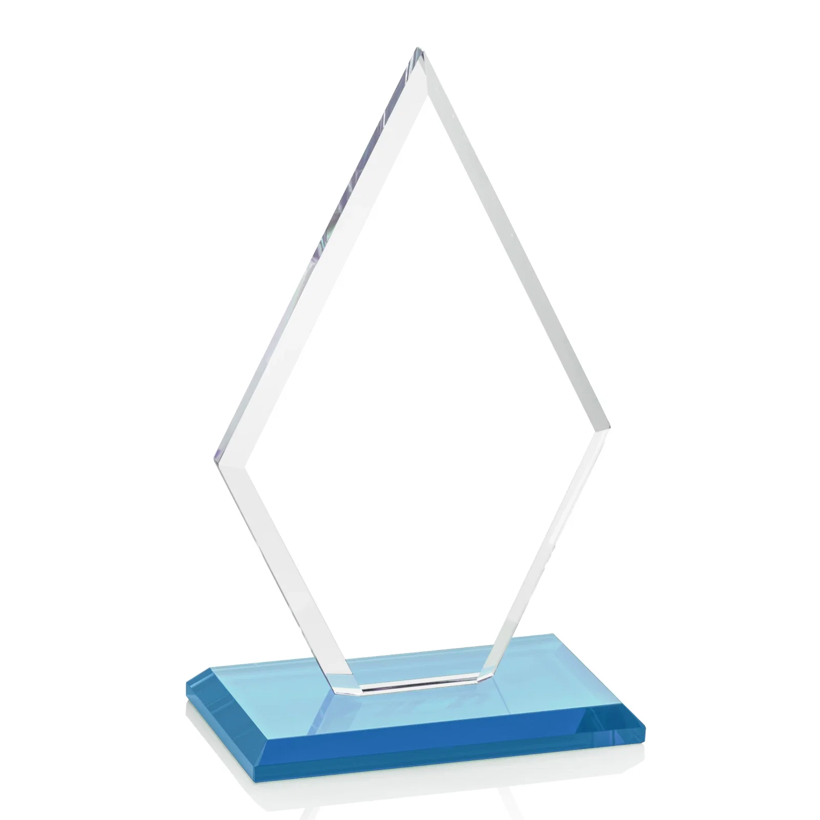 Promotional Starfire Crystal Diamond Award in a Beveled Frame, with your logo for company anniversary events
