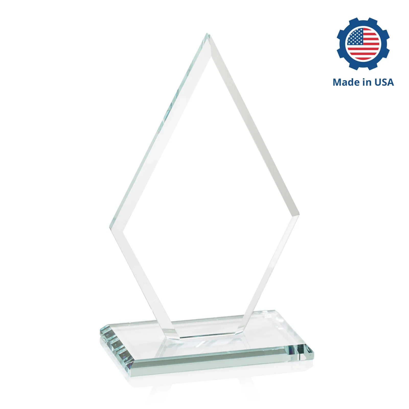 Branded Starfire Crystal Diamond Award in a Beveled Frame, with your logo for employee recognition