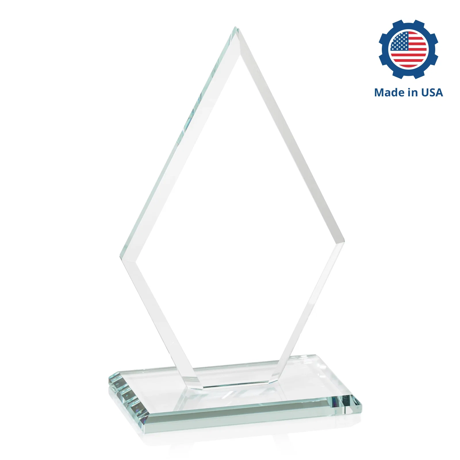 Branded Starfire Crystal Diamond Award in a Beveled Frame, with your logo for corporate award ceremonies
