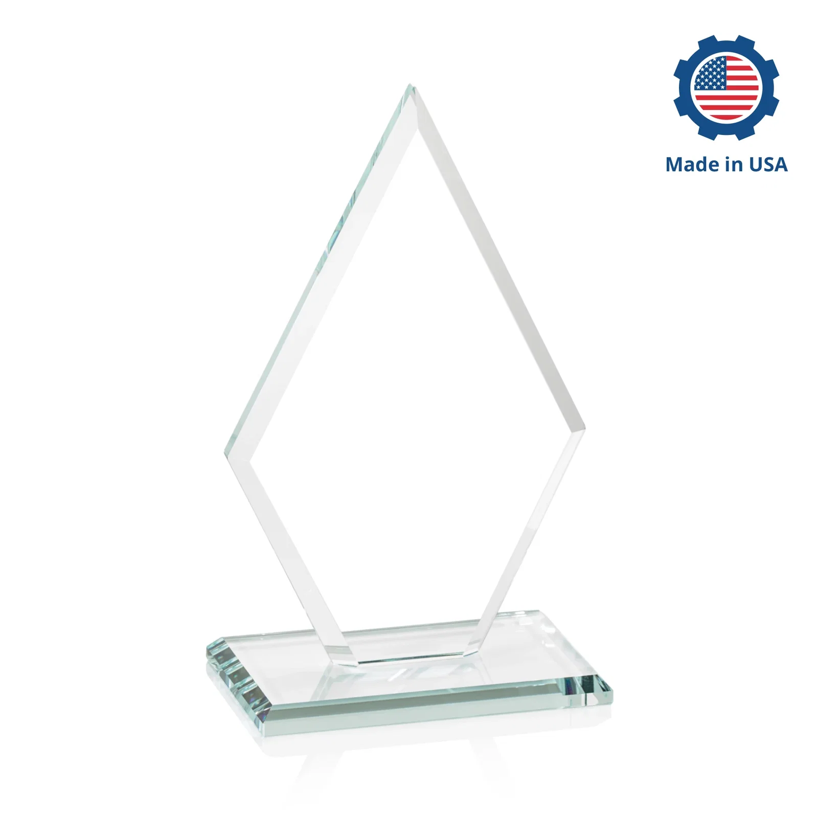 Branded Starfire Crystal Diamond Award in a Beveled Frame, with your logo for service anniversary gifts