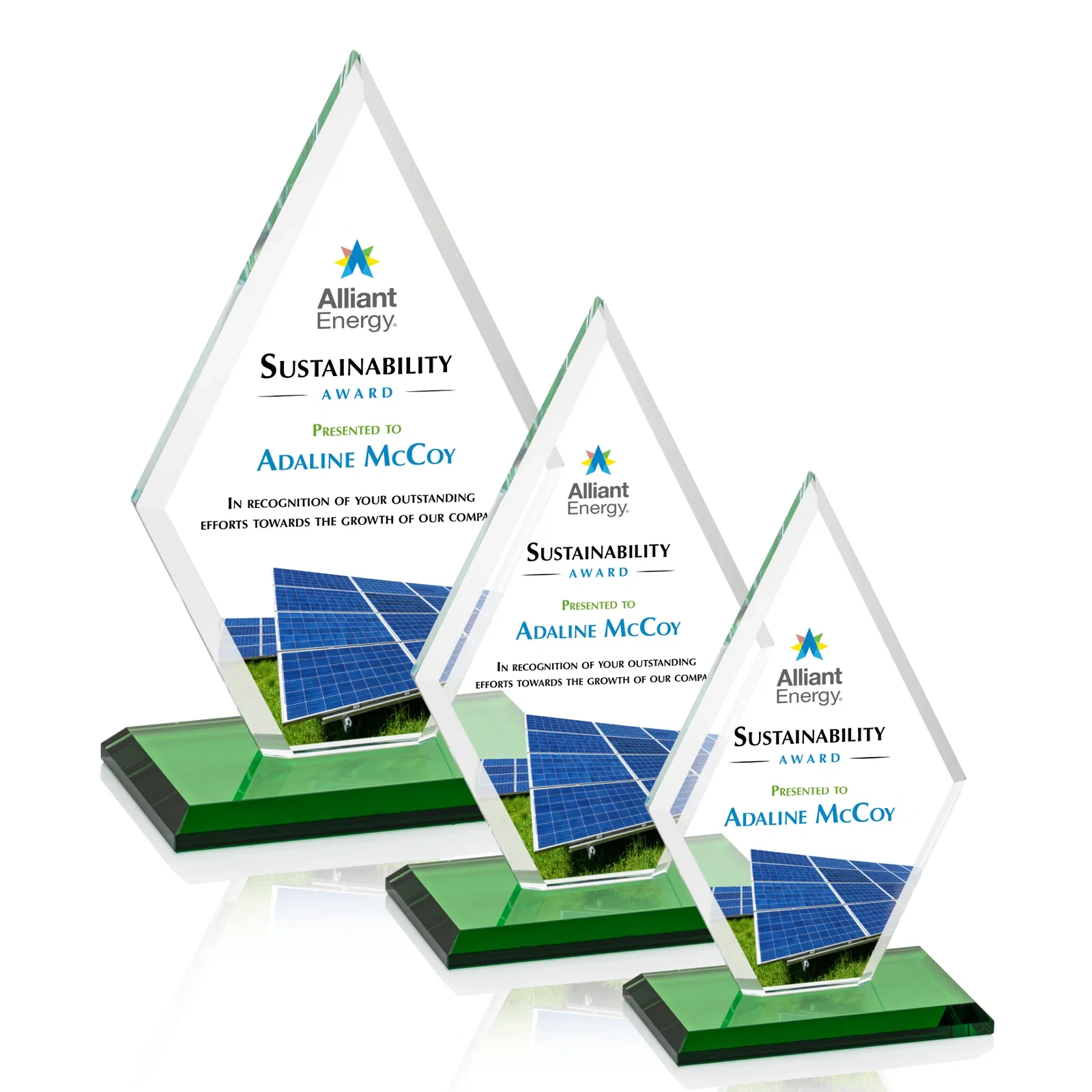 Branded Starfire Crystal Diamond Award in a Beveled Frame for safety achievement programs