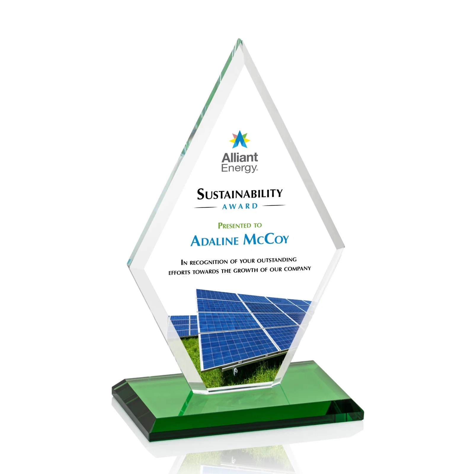 Branded Starfire Crystal Diamond Award in a Beveled Frame for dealer and partner awards