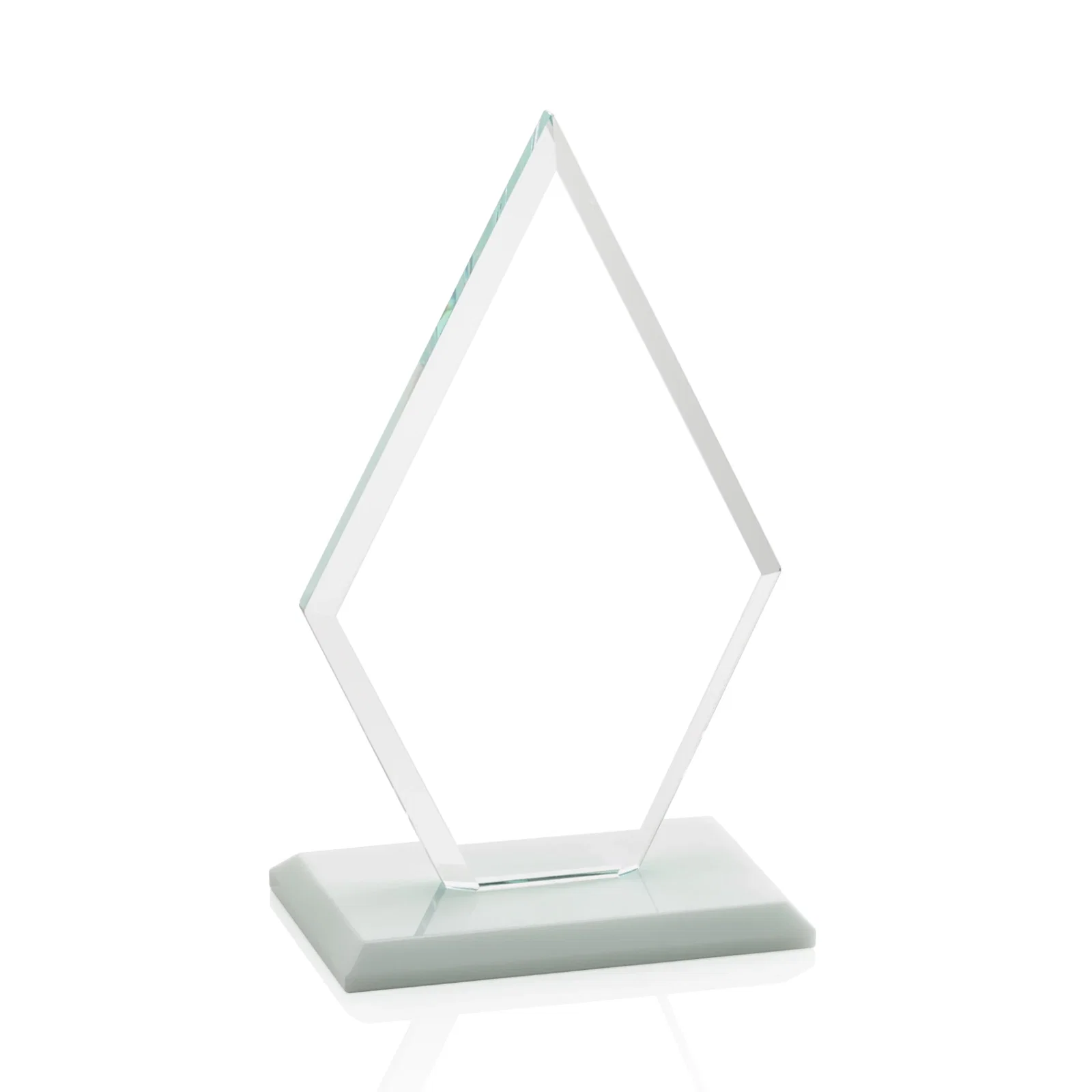 Personalized Starfire Crystal Diamond Award in a Beveled Frame, with your logo for employee recognition