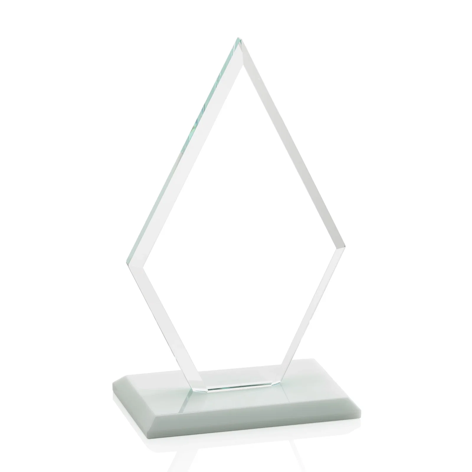 Personalized Starfire Crystal Diamond Award in a Beveled Frame, with your logo for corporate award ceremonies