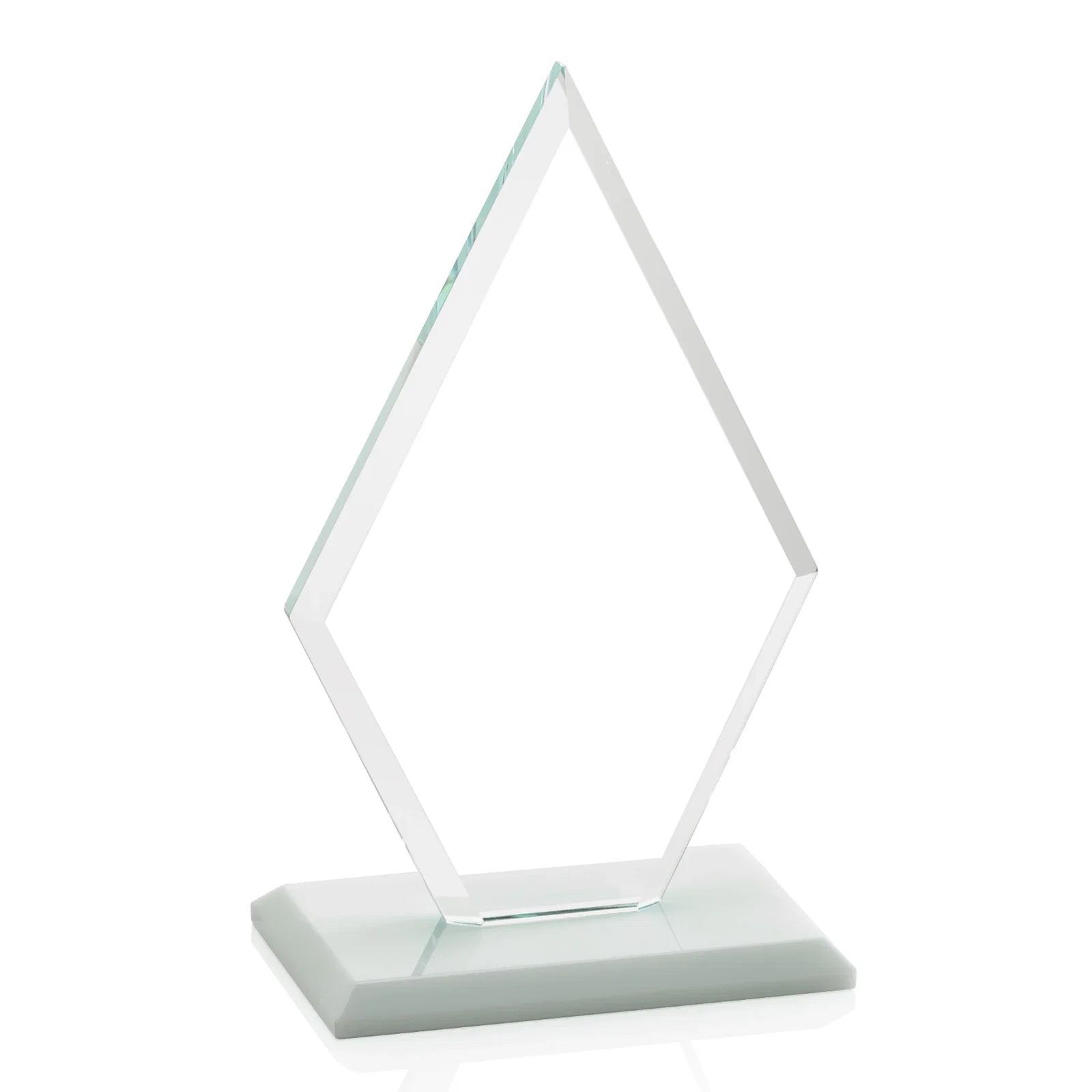 Personalized Starfire Crystal Diamond Award in a Beveled Frame, with your logo for service anniversary gifts