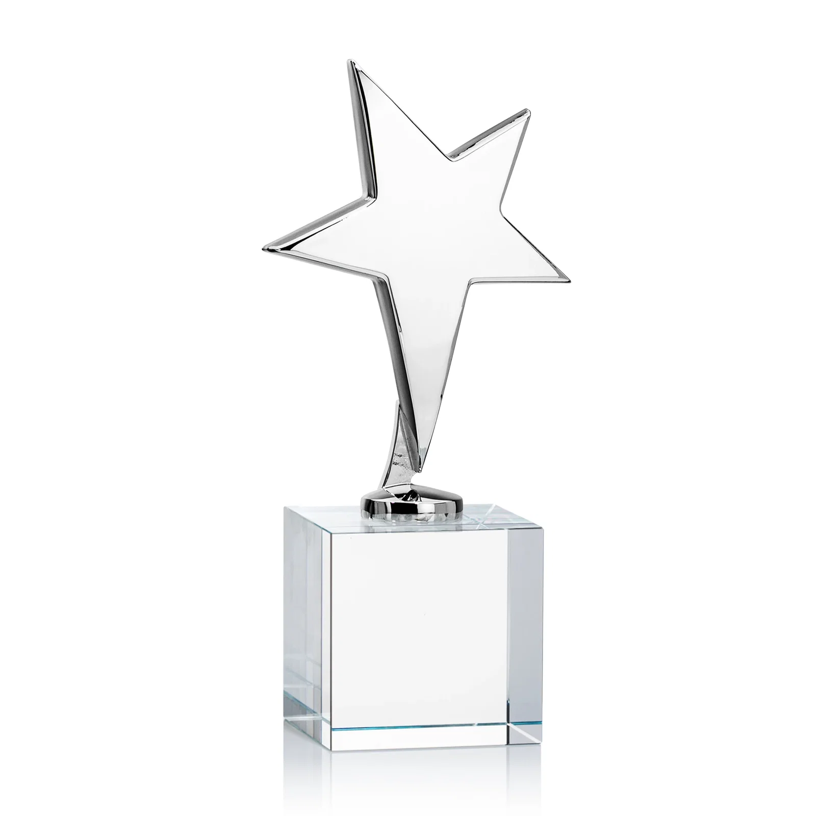 Custom Cast Metal Star Award on Optical Crystal Base for team milestone celebrations