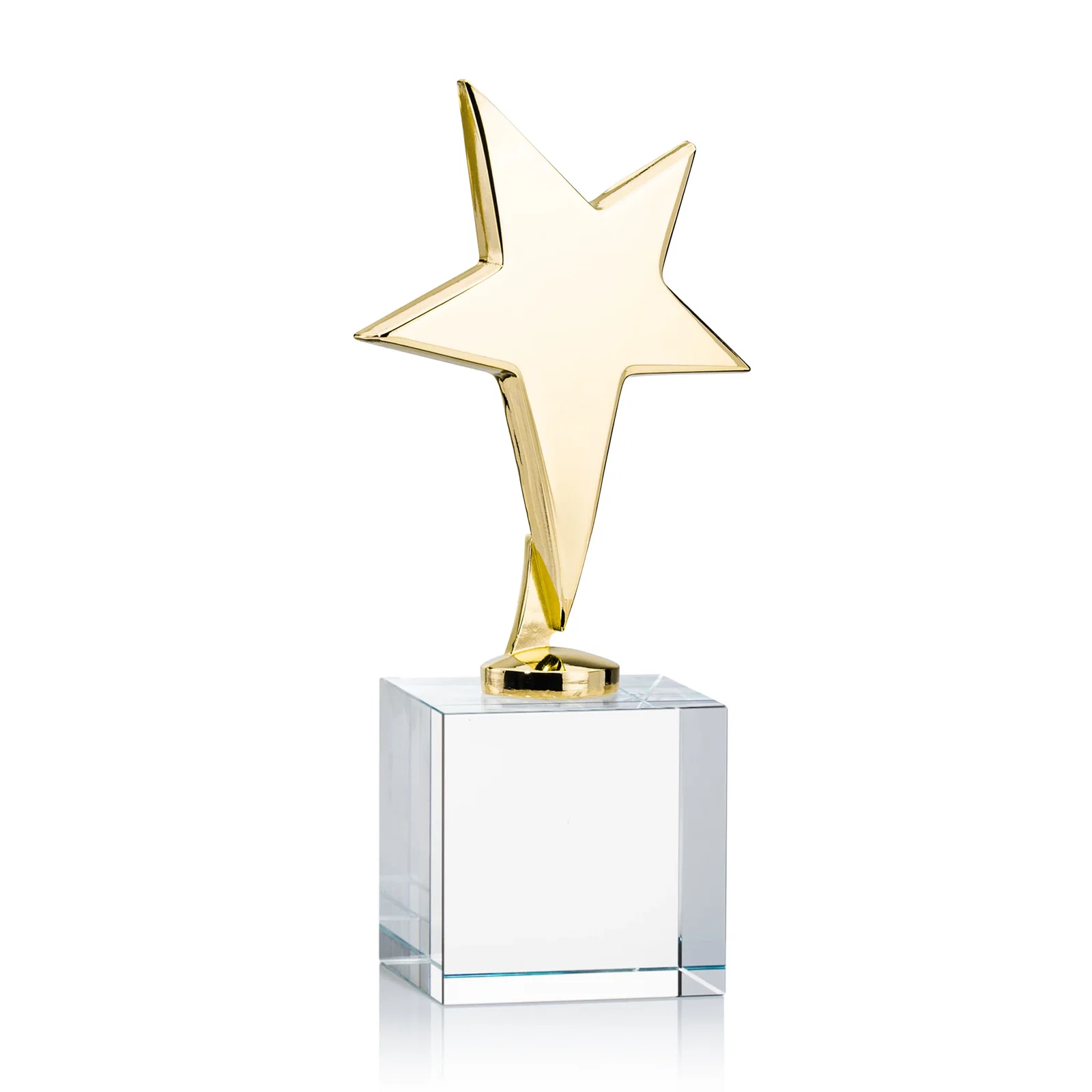 Custom Cast Metal Star Award on Optical Crystal Base for donor appreciation