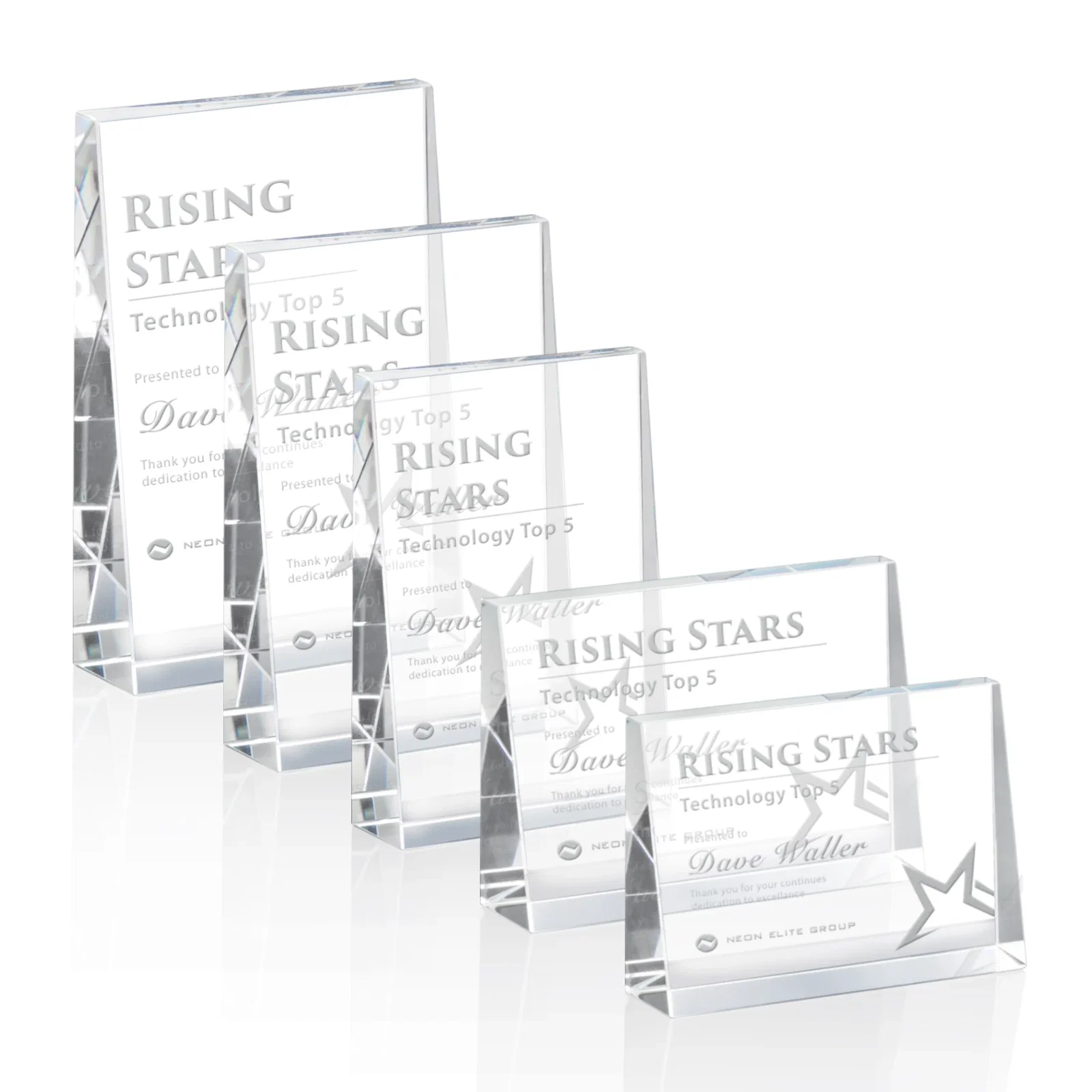 Custom Optical Crystal Block Award, Freestanding in One Solid Piece, awards for employee recognition