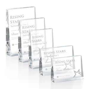 Optical Crystal Block Award, Freestanding in One Solid Piece