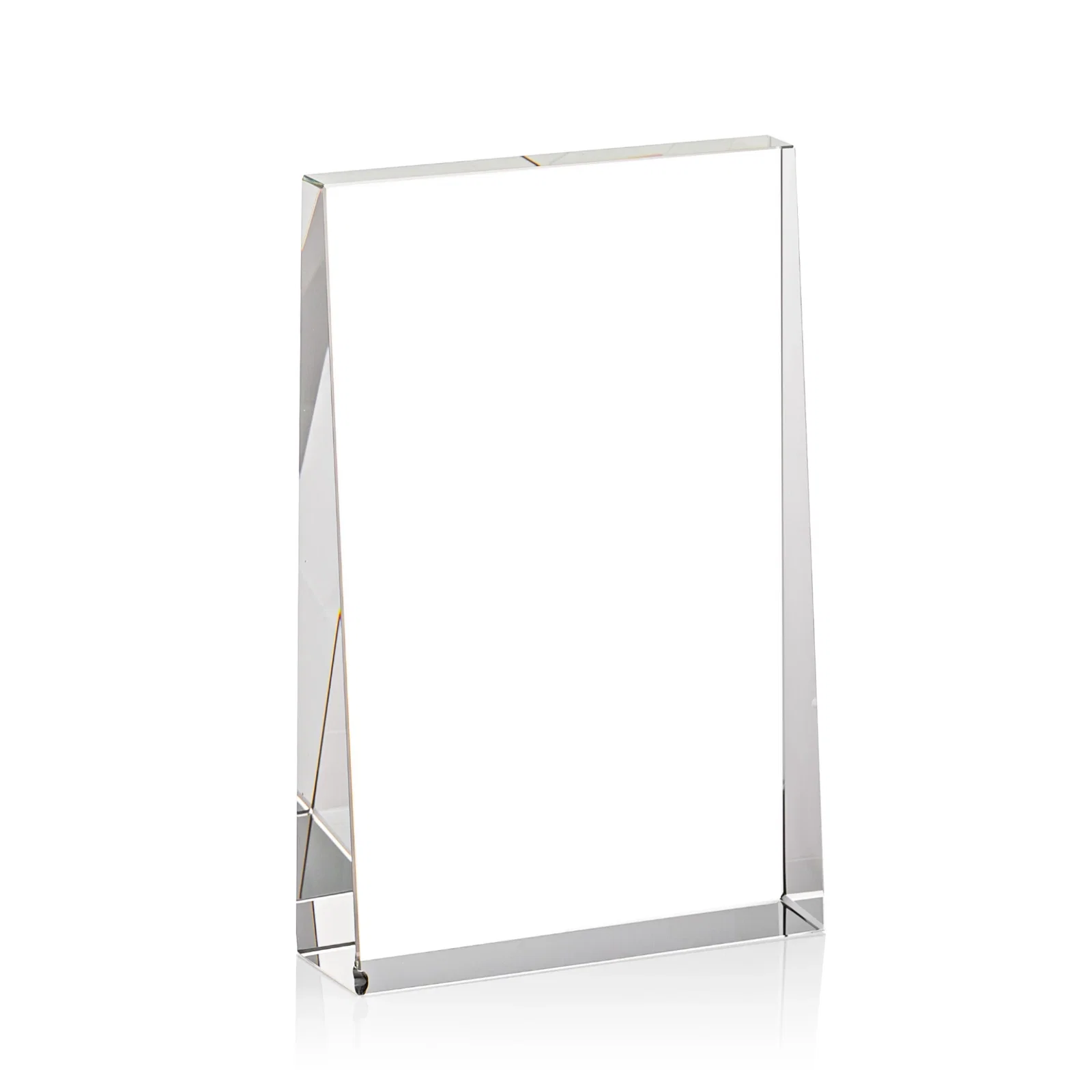 Promotional Optical Crystal Block Award, Freestanding in One Solid Piece, awards for team milestone celebrations