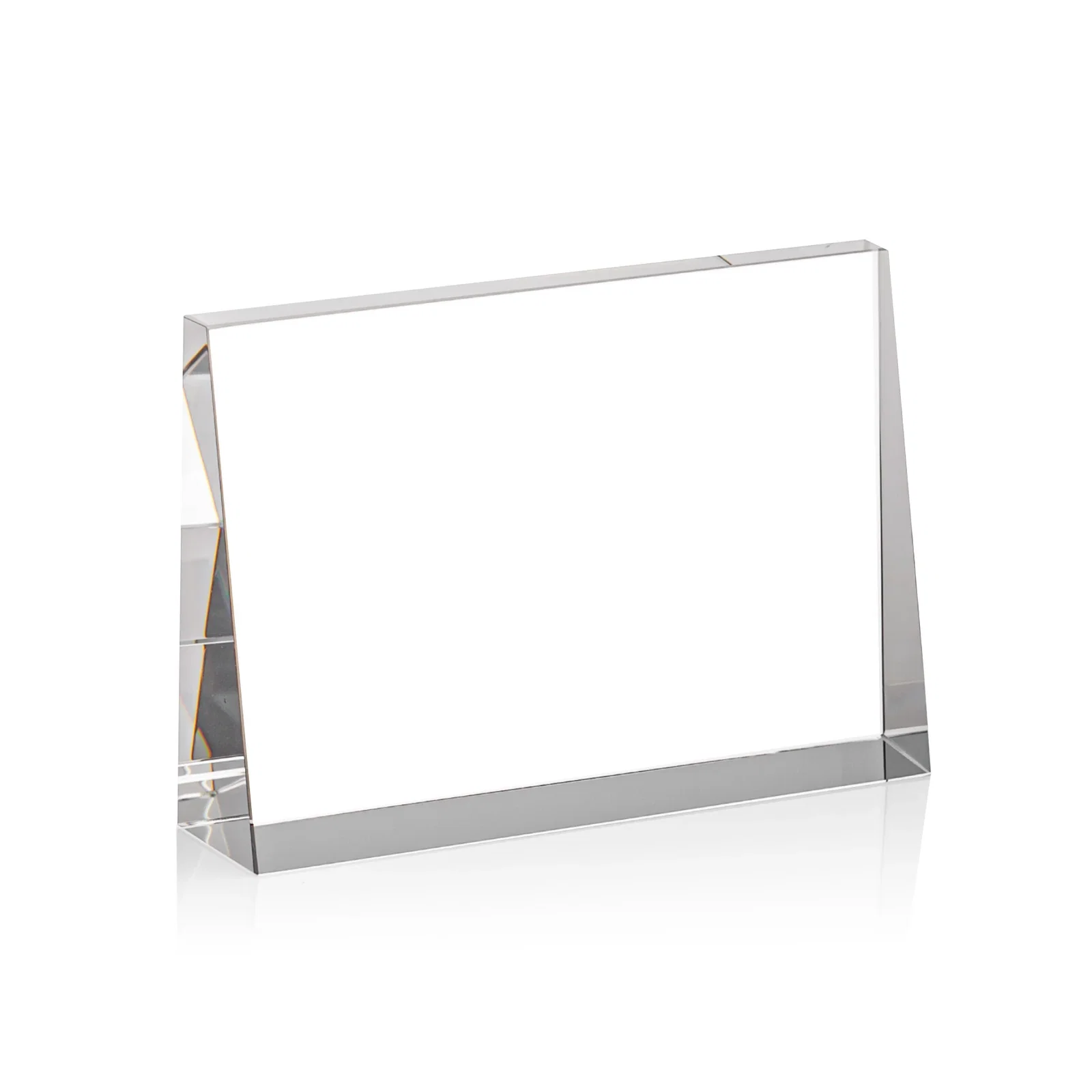 Promotional Optical Crystal Block Award, Freestanding in One Solid Piece, awards for donor appreciation