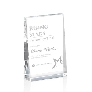 Optical Crystal Block Award, Freestanding in One Solid Piece