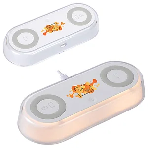 Twin Deck 2-in-1 Wireless Charger with Ambient Light