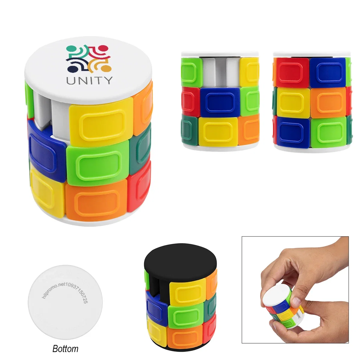 Twist and solve puzzle sized to fit in a pocket