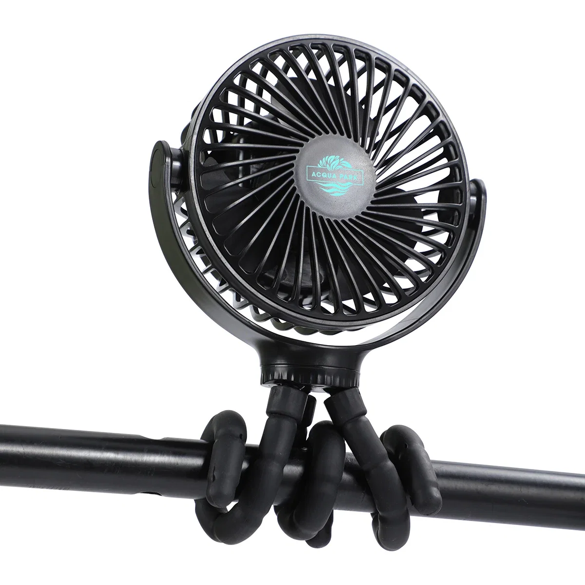 Close-up of the bendable tripod feet on the Twisty Rechargeable Portable Fan