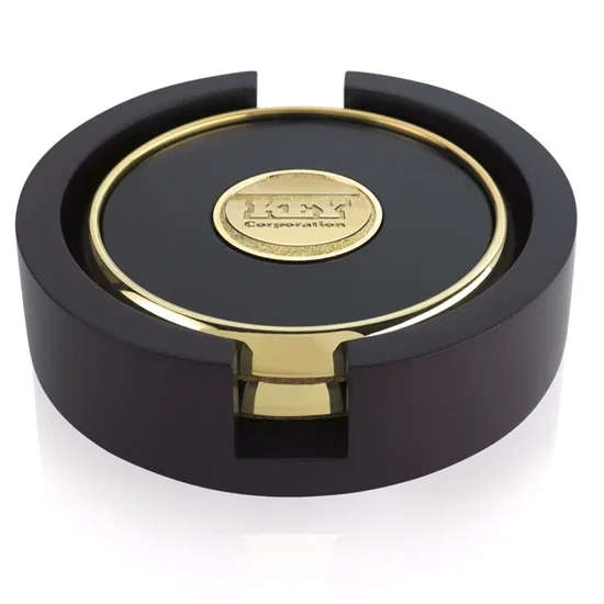 JAFFA® Two Round Coasters with Wood Tray