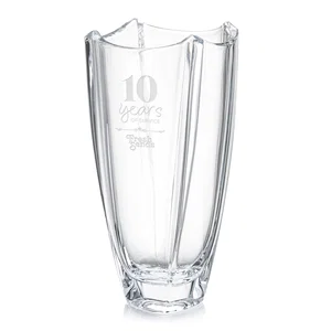 Two-Sided Etched Crystalline Vase