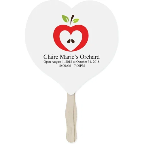 Round hand fan detail, two-sided full-color UV-coated promotional fan