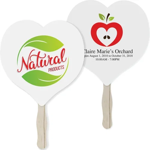 Stock shape options for two-sided full-color promotional hand fans