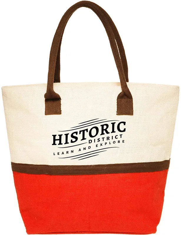 Custom Jute Shopper Tote — view 2