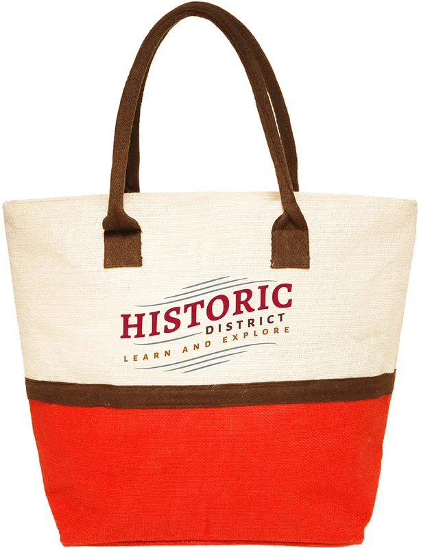 Custom Jute Window Shopper Tote (Full Color Imprint) — view 2