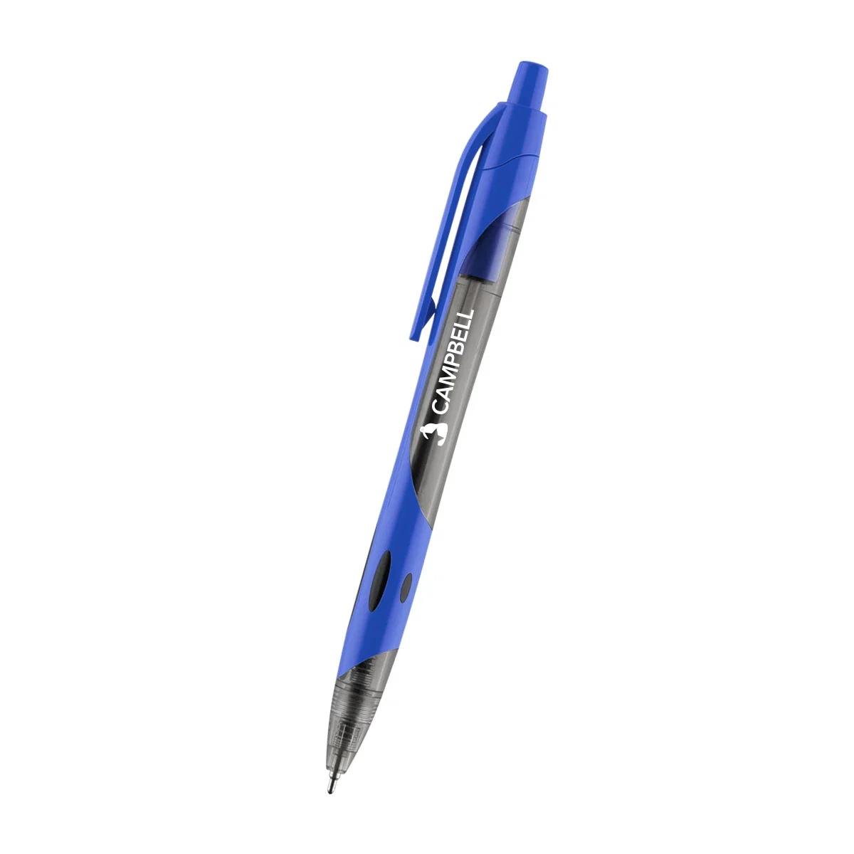 Sleek write pen with a smooth tinted barrel and click top