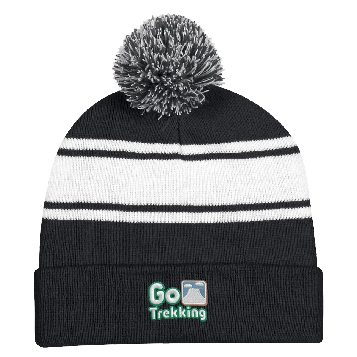 Black version shown with a contrasting pom