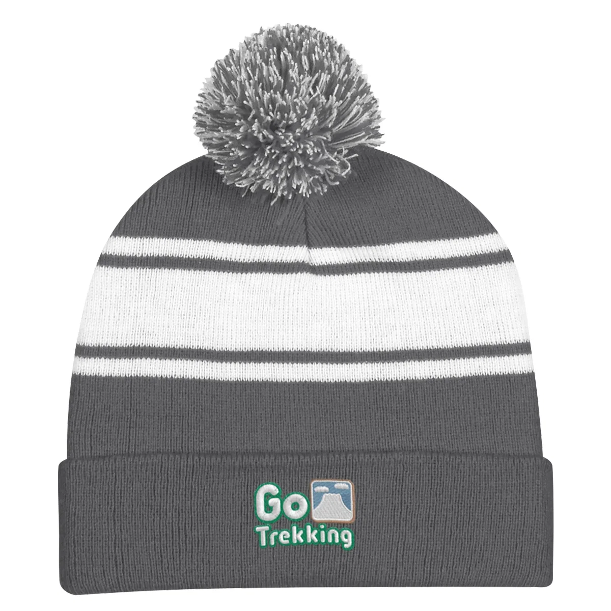 Forest green beanie photographed at an angle