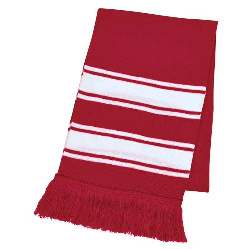 Two-Tone Knit Scarf With Fringe — view 6