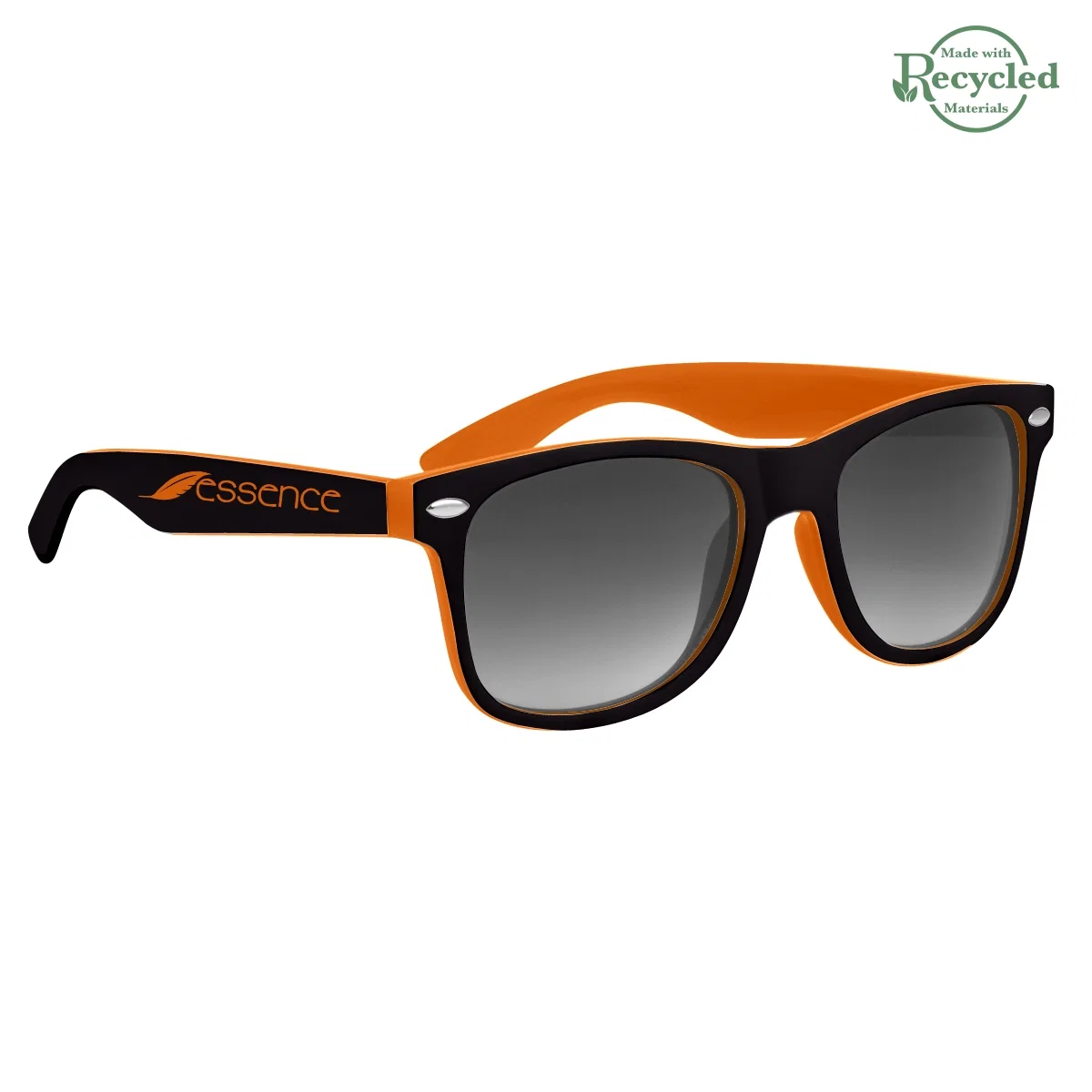 Lime green shades displayed with the temples folded