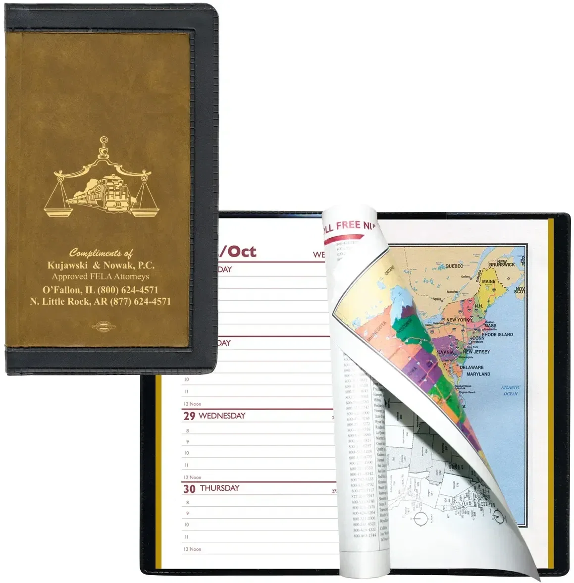 Custom Branded Two-Tone Planner with 1-Color Weekly Insert and Gilded Edges