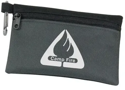 Two-Tone Polyester Zip Pouch with Carabiner