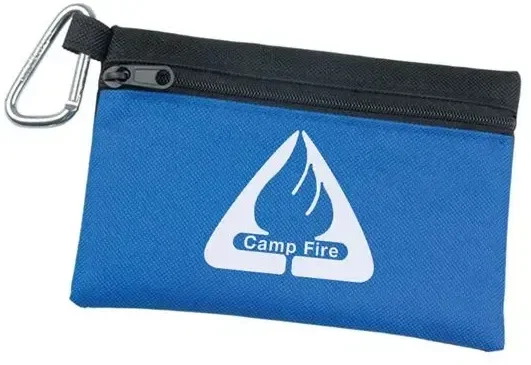 Two-Tone Polyester Zip Pouch with Carabiner — view 2