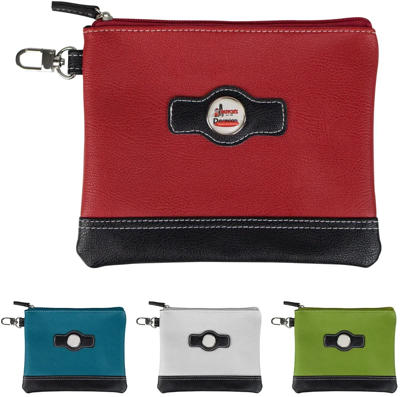 Custom Two Tone Zipper Valuables Pouch — view 3